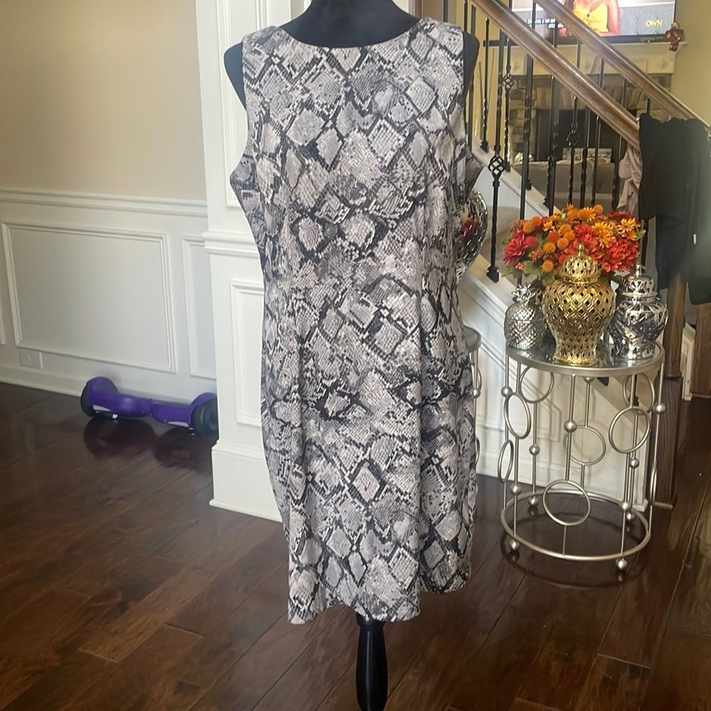 Snakeskin printed sheath dress